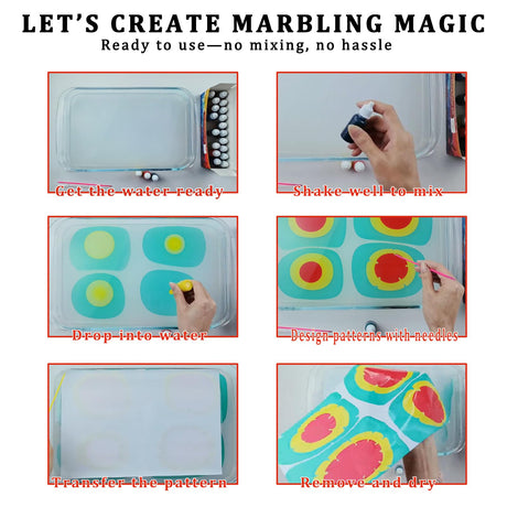 27PCS Water Marbling Painting Kit, Christmas Water Paint for Craft, Turkish Marble Pattern Craft Set,Cream Watercolor Art Kit, Perfect for Christmas, Halloween, Thanksgiving & New Year Gifts DGAGA