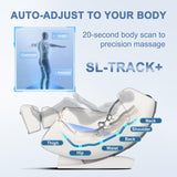iBooMas 2025 Massage Chair Full Body, Zero Gravity Massage Chair Recliner with SL-Track, Upgraded Auto-Extend Footrest, Foot Rollers, App Favorite Function, Body Scan, Airbags, Heat(White+Grey) iBooMas