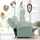 Esright Electric Power Lift Recliner Chair, Faux Leather Electric Recliner for Elderly with Side Pocket & Remote Control, Mint Green Esright