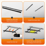 BEAMNOVA Overhead Garage Storage Rack,Ceiling Bin Rails Storage Heavy Duty Metal Garage Ceiling Storage Racks,Overhead Tote Storage Rail System,Overhead Bin Storage (Black) 48" x 48" BEAMNOVA