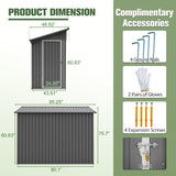 YOPTO 4x8 FT Lean to Metal Shed,Outdoor Storage Shed W/Floor Frame & Reversible Installation,All Weather Waterproof Garden Tool House W/Lockable Door & 2 Air Vents,for Backyard,Patio,Lawn,Gray YOPTO