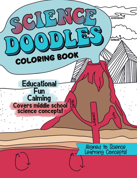 Science Doodles: Coloring Book (Science Doodles STEM Coloring Book Series) WoodArtSupply