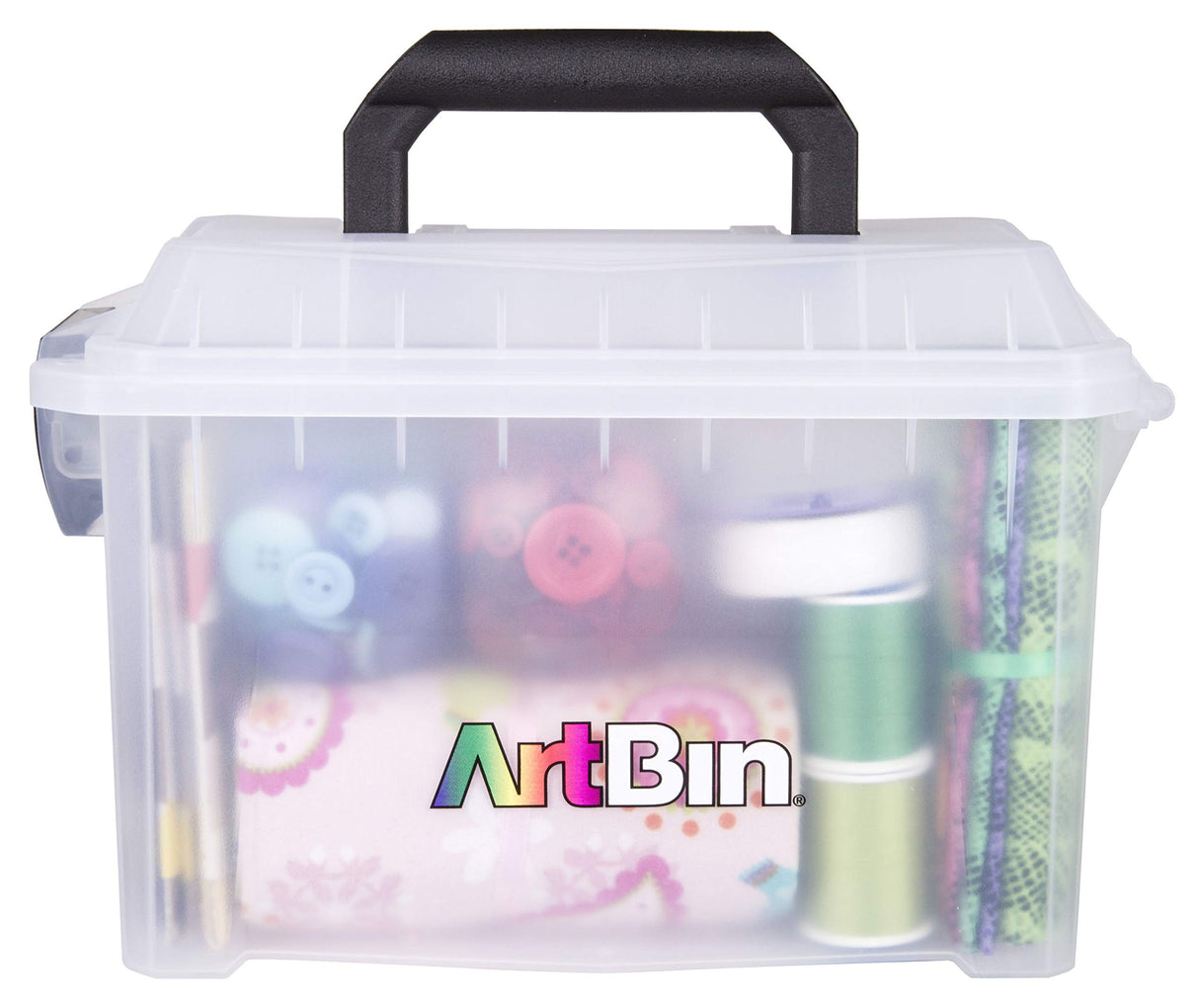 ArtBin 6815AG Mini Sidekick Carrying Case, Portable Art & Craft Organizer with Handle, [1] Plastic Storage Case, Clear ArtBin
