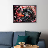 CEOVR Taichi Koi Diamond Art Kits for Adults, Koi Flower Diamond Painting Dots DIY DIY Gem Art, Adult Crafts Kits Wall Decor for Home Office 16x12in CEOVR