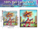 Clendo Chicken Diamond Art Kits for Adults - Funny Animals 5D Diamond Painting for Adults, Full Drill Diamond Dot Gem Art Kit for Adult Wall Home Decor Arts Craft 14x14 inch Clendo