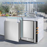 Velivi 24 Inch Beverage Refrigerator Outdoor, Under Counter Beverage Cooler for Patio, Built-in Drink Fridge 210 Cans, with Stainless Steel Door for Soda, Beer, Wine Velivi