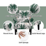 YOLENY Mid Century Wingback Arm Chair,Modern Upholstered Fabric High Back Accent Chair with Wood Legs,Upholstered Single Sofa Club Chair for Living Room, Bedroom, Home Office, Green Leaves YOLENY