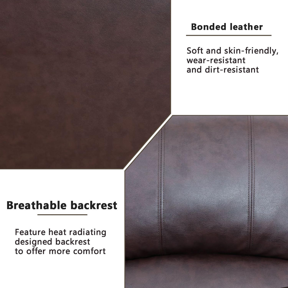 A Ainehome Luxury Recliner Sofa Living Room Set Leather Reclining Sofa and Loveseat Chair Sets Living Room Furniture Sets Recliner Couches for Living Room/Office (A-Brown Leather, Sofa+Loveseat) A Ainehome