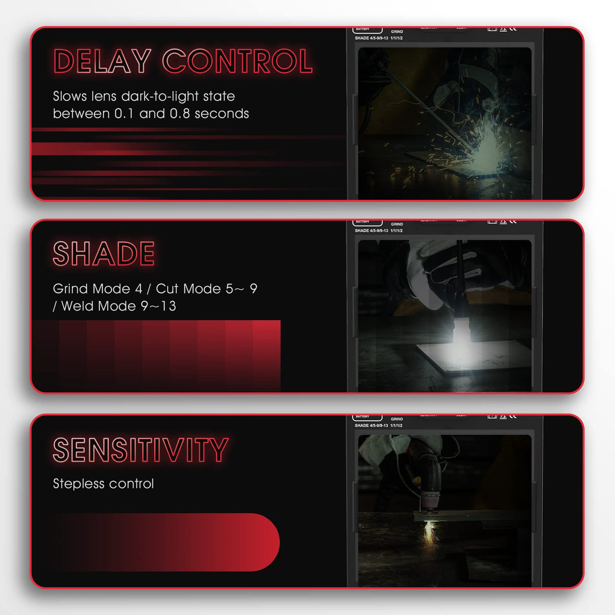 YESWELDER Large Viewing True Color Solar Powered Auto Darkening Welding Helmet with SIDE VIEW, 4 Arc Sensor Wide Shade 4/5-9/9-13 Welder Mask for TIG MIG ARC Grinding Plasma LYG-Q800D-CP YESWELDER