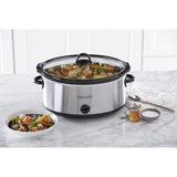 Crock-Pot 7 Quart Oval Manual Slow Cooker, Stainless Steel (SCV700-S-BR), Versatile Cookware for Large Families or Entertaining Crock-Pot