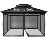 Gazebo Universal Replacement Mosquito Netting,Outdoor Canopy Net Screen 4-Panel Sidewall Gazebo Curtains, with Zippers, Easy to Install, Fit for Most Gazebo 10x12 Canopy, Patio (Black - 10 x 12 FT) maebeacae