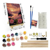 JOOZ Flowers Paint by Numbers Kit for Adults with Frame, Sunset Paint by Number with Easel, Adult Paint by Number Kits Framed Canvas, DIY Sunset Landscape Oil Painting Kit for Wall Decor 8 x 12 Inch JOOZ
