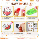 INCOK Cat Diamond Art Magnets Refrigerator - 12 PCS DIY Diamond Painting Kits Pineapple Hamburger Avocado Fridge Magnets Home Decors Art Crafts Birthday Gift for Adults Beginners Cat Lover INCOK