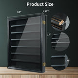 YRCKUDZKG Knife Display Case for Collections, Pocket Knife Display Case with HD Tempered Glass, Lockable Storage Cases with Removable Shelves, Wall-Mounted 7-Layer Wood Cabinet, Black YRCKUDZKG