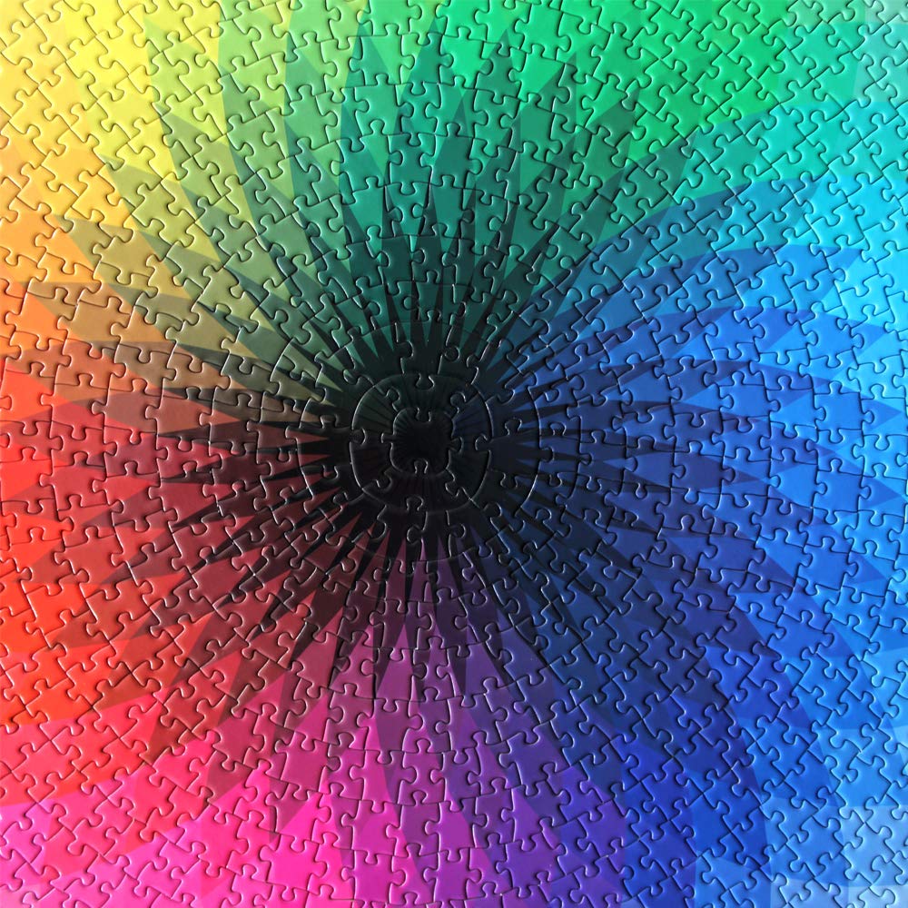 Moruska 1000 Piece Puzzles for Adults Teen - Gradient Color Rainbow Large Round Jigsaw Puzzle Difficult and Challenge Moruska