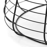 ClickDecor Lydia Matte Black Wireframe Coffee Table, Modern Farmhouse Round Living Room Accent Furniture Distressed Wood Finish Tabletop, Fully Assembled, Brown 23.6D x 23.6W x 19.7H in ClickDecor