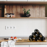 Barydat 4 Pcs Compact Wooden Wine Rack Wood Wine Bottle Holder Countertop Wine Holder Stand Display Wine Rack Shelf Small Stackable Wine Bottle Storage Organizer for Cabinet Fridge Tabletop Bar Barydat