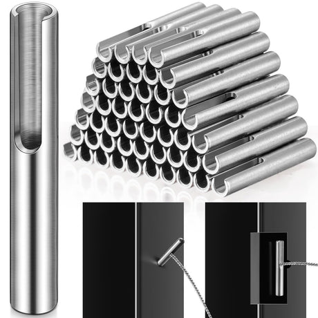 Yaocom 50 Pack 316 Stainless Steel 1/8" Invisible Cable Railing Kit Invisible Terminal Toggle Anchor Angle Stainless Steel Adjustable Cable Railing for Metal Railing Corner Post and Wall Post Yaocom