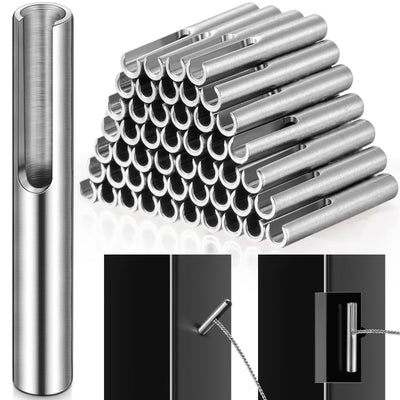 Yaocom 50 Pack 316 Stainless Steel 1/8" Invisible Cable Railing Kit Invisible Terminal Toggle Anchor Angle Stainless Steel Adjustable Cable Railing for Metal Railing Corner Post and Wall Post