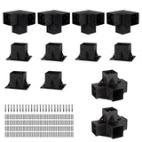 Neorexon Pergola Bracket Kit Elevated Wood Stand Kit Woodwork 4" x 4" (Actual 3.5" x 3.5"), Solid Steel DIY Pergola Hardware Kit, 6PCS Base Bracket & 4PCS 3-Way Corner Bracket & 2PCS 4-Way Bracket Neorexon