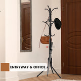 Ulimart Coat Rack Freestanding,12 Hooks Metal Coat Racks with Umbrella Holder,Sturdy Hall Rree,Easy Assembly Coat Rack Stand for Hanging Scarf,Purse,Hats,Jacket(Black) Ulimart