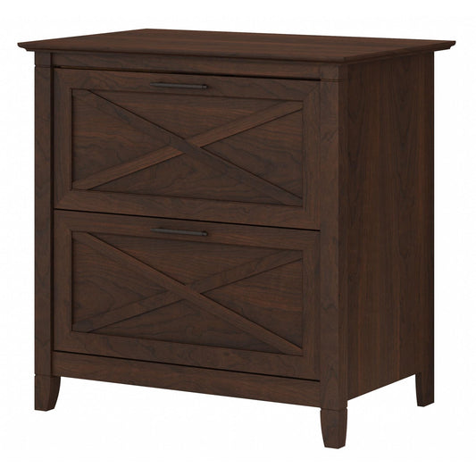 Bush Furniture Key West 2 Lateral File Cabinet | Document Storage for Home Office | Accent Chest with Drawers, 30"W x 20"D x 30"H, Bing Cherry - WoodArtSupply