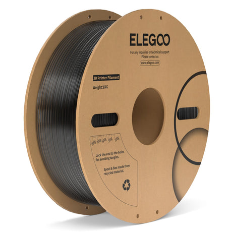ELEGOO PC Filament 1.75mm Clear Black 1KG, Tough and Durable Professional 3D Printer Filament Dimensional Accuracy +/- 0.05mm 1KG Spool Heat Resistant 3D Printing Polycarbonate Material ELEGOO