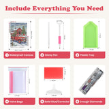 SENQAO Red Truck Diamond Art Kits for Adult, Christmas Diamond Painting Kits for Beginners, DIY Full Drill Winter Holdiay Rhinestone Diamond Dots Gem Painting Art Craft Home Decor 12 x16 Inch SENQAO