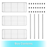 Auslar 3-Shelf Storage Wire Shelves Heavy Duty 3 Tiers Standing Shelving Units Adjustable Metal Organizer Wire Rack, Chrome Auslar