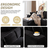 104 Inch Cloud Sectional Couch with L-Shape Chaise,Modern Upholstered Couches with Deep Seat,Corduroy Sponge Compressed Sofa for Living Room,No Assembly Required (Black) ZKJOLMN