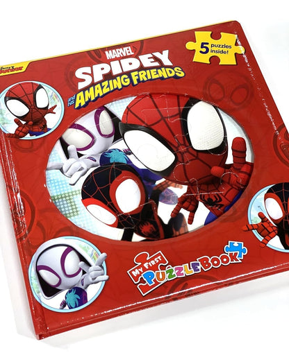 Marvel Spidey and his Amazing Friends My First Puzzle Book - Jigsaw Puzzles for kids, 10-page board book, 5 puzzles to enjoy