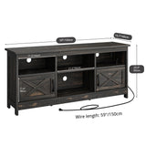 YITAHOME TV Stand for 65 Inch TVs, Entertainment Center with Storage Cabinets, Power Outlet & LED Light, Media Console Living Room Furniture, Dark Rustic Oak YITAHOME