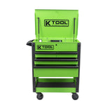K Tool International 75121 35" Service Cart Tool Box for Garages, Repair Shops, and DIY, (4) Drawers, Locking Lid, (4) 5" Swivel Casters (2) with K Tool International
