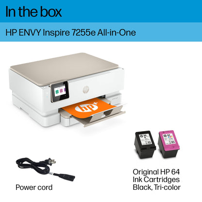 HP ENVY Inspire 7255e Wireless Color Thermal Inkjet Printer, Print, scan, copy, Easy setup,Mobile printing, Best-for-home, Instant Ink with HP+ (3 months included)