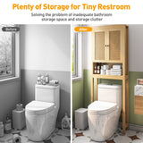 Rattan Over The Toilet Storage Cabinet – Chic Bathroom Organiser with Adjustable Shelf and Space-Saving Design knoworld