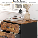 HOOBRO 7-Drawer Chest, File Cabinet, Wooden File Cabinet, Office Cabinet with Drawers, Storage Cabinet, for Home Office, Study, Easy Assembly, Rustic Brown and Black BF07WJ01 HOOBRO