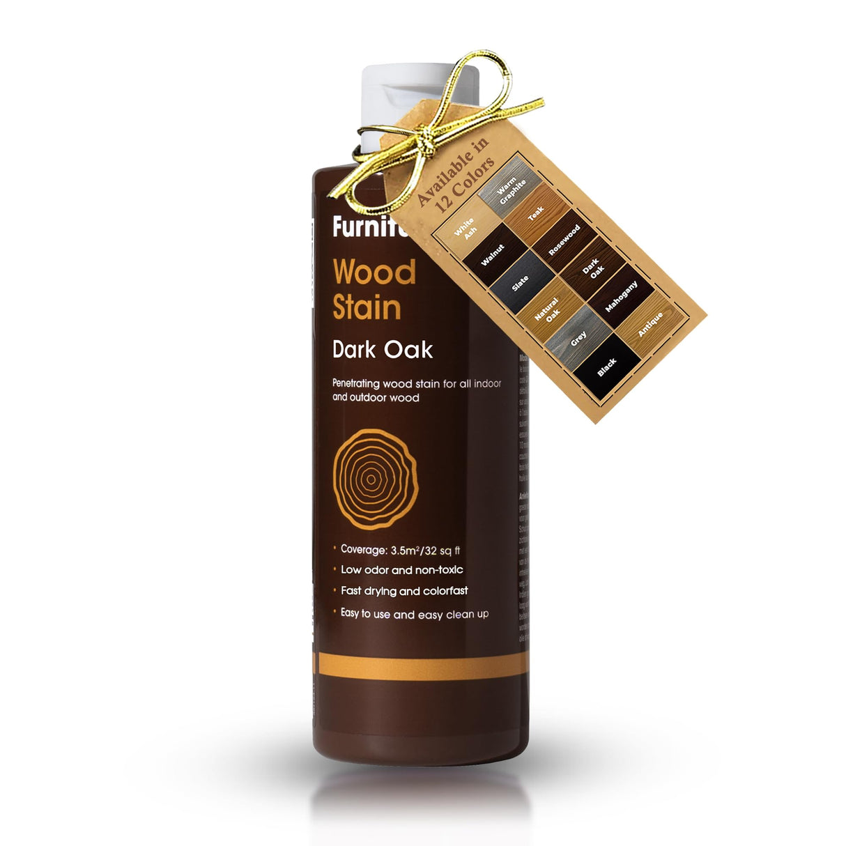 Furniture Clinic Wood Stain | Multiple Finishes | Fast Drying | Indoor and Outdoor Furniture and More | Water Based, Low Odor, Non-Toxic | Furniture Clinic