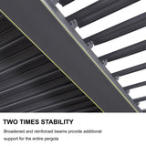 PURPLE LEAF Louvered Pergola 10' x 12' Patio Aluminum Pergola with Independent Adjustable Rainproof Roof Hardtop Pergola for Outdoor Deck Garden Yard PURPLE LEAF