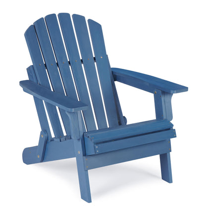 Oversized Wooden Folding Adirondack Chair with Pre-Assembled Backrest and Seat Board, Lounge Chair for Outdoor Patio Garden Lawn Backyard Firepit Deck Pool Beach - WoodArtSupply