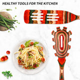 Wooden Spoons for Cooking, WOSPONFAN Kitchen Utensils Set, Pakkawood Kitchen Cooking Utensils Set, Apartment Essentials Wood Serving Spatula spoon, Salad Tongs, Home & kitchen Gift for Women wosponfan