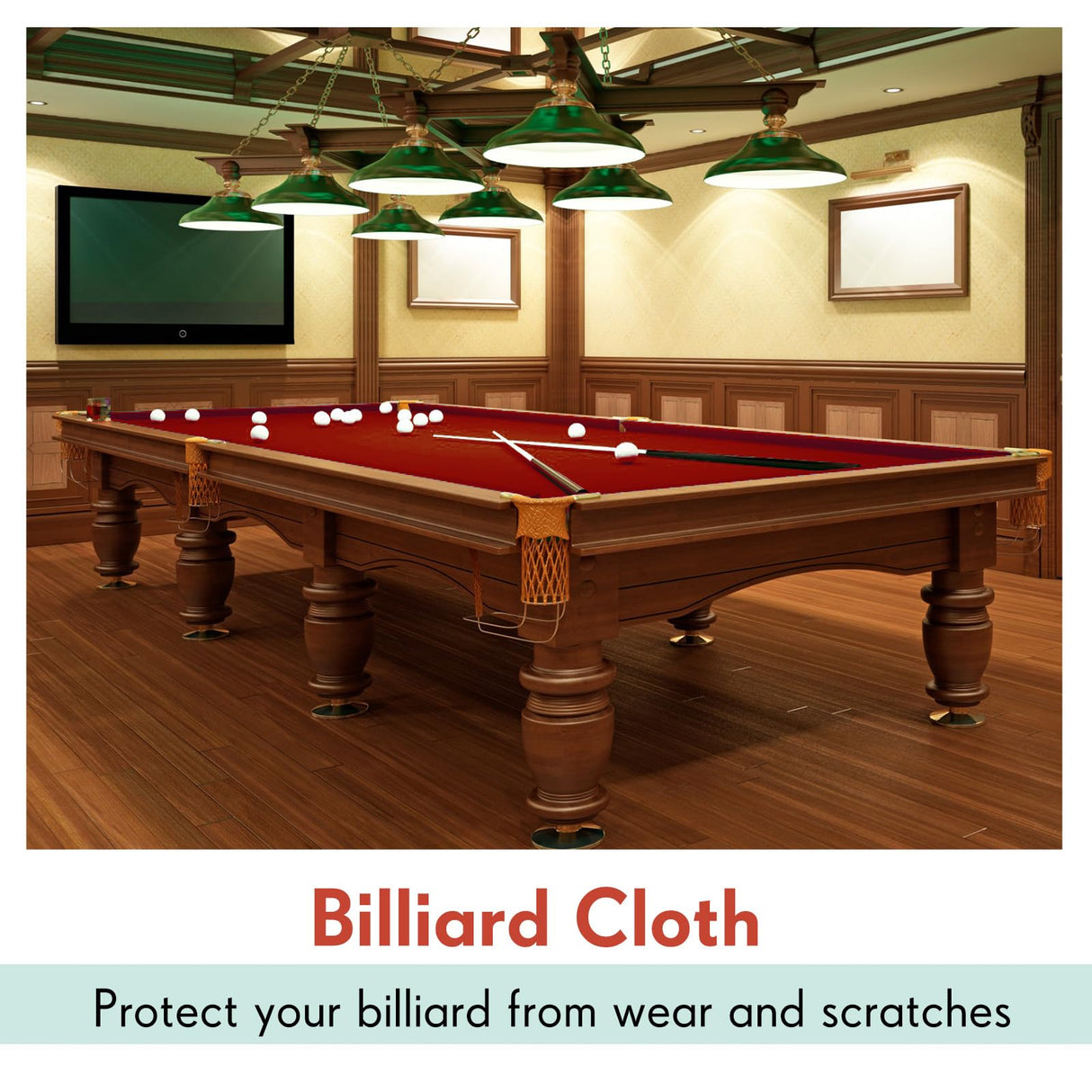 Mixweer Billiard Cloth 8.53ft Pool Table Felt with 6 Cloth Strips Pre Cut Pool Table for Home Clubs Bars Indoor Sports Game(Red) Mixweer