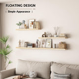 BOFIRE Wall Shelves, Floating Shelves for Wall, Wall Mounted Wood Shelves for Bedroom Laundry Living Room, Solid Wood Display Shelves Decor (Wooden, 17 Inch) BOFIRE