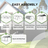 Outdoor Carport 10x20ft Heavy Duty Car Tent, Portable Garage Canopy Storage Shed, Car Shelter, All-Season Tarp Tent for Car, Party (Bg) Grezone