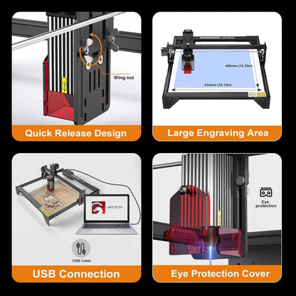 Refurbished ATOMSTACK A5 PRO Laser Engraver and Cutter,Class 4,5000mW Output Power Laser Cutter, 40W Higher Accuracy Laser Engraving Cutting Machine for Wood and Metal - WoodArtSupply