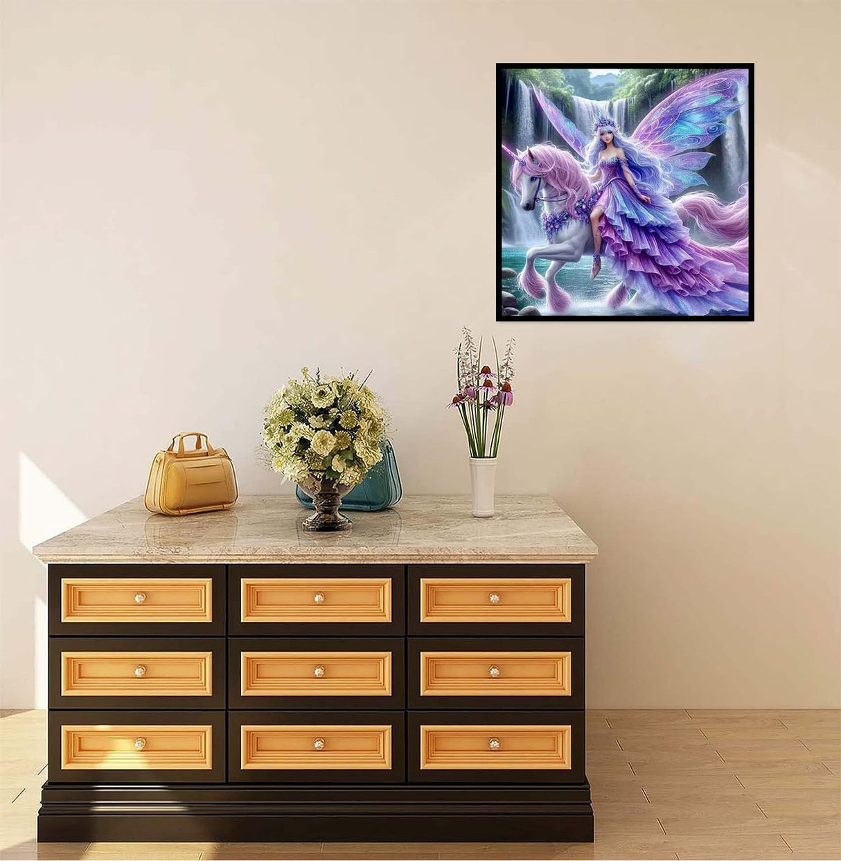 croshom Diamond Art Kits for Adults, Unicorn Fairy Diamond Art Painting Kits for Adults Beginners, 5D DIY Full Drills Gem Craft for Adult Gifts, Home Wall Decor 13.8" x 13.8" croshom