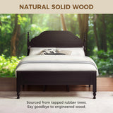 Wood Queen Bed Frame with Wooden Headboard and Footboard, Heavy Duty 12 Solid Wood Slats Support, Rubber Wood Platform Bed Frame with Large Under Bed Storage, No Box Spring Needed, Rustic Brown Susalt