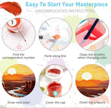 AOSGEDY 6 Pack Paint by Numbers Kit for Adults Beginner, National Park Adult Paint by Number Kits on Canvas Without Frame, DIY Landscape Painting with Numbers Craft for Home Decor 10x14 Inch AOSGEDY
