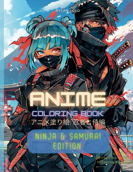 Anime Coloring Book: Ninja and Samurai Edition (Anime Coloring Books) WoodArtSupply