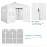 Yaheetech 10x10 FT Pop Up Canopy Tent with 4 Side Walls & One-Push Setup & Roller Bag, Outdoor Heavy-Duty Instant Event Tent for Garden/Wedding/Party, White Yaheetech