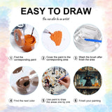 Yezavesu Black Cat Paint by Numbers Kit for Adults Beginner, Magic Adult Paint by Number Kits on Canvas Without Frame, DIY Acrylic Cat Painting by Numbers for Home Wall Decor Gift 16x20 Inch Yezavesu